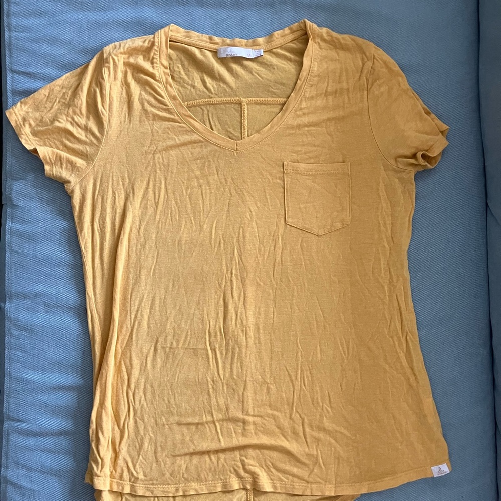Prana Yellow V-Neck Women's Top